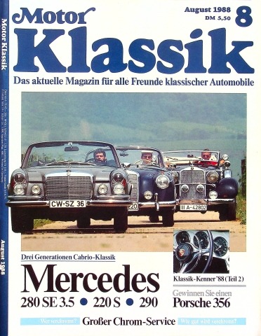 Deckblatt Motor Klassik (08/1988)